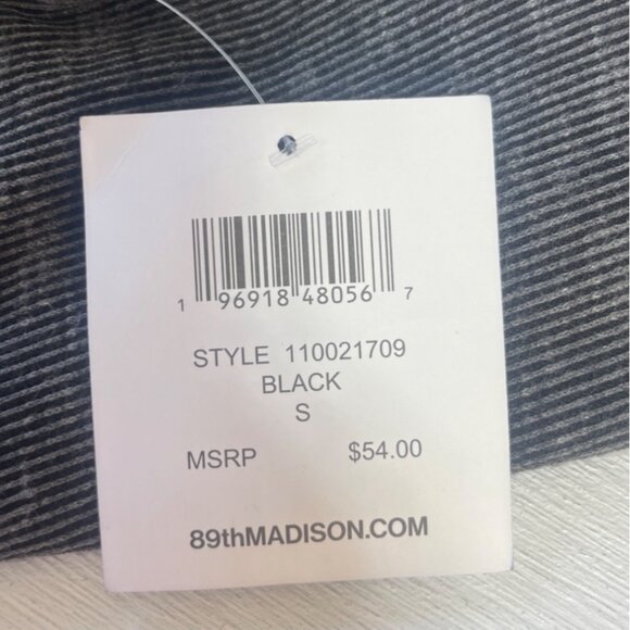 89th & Madison Cowl Neck Ribbed Pullover Shirt Womens Small Black New Warm - Picture 7 of 8